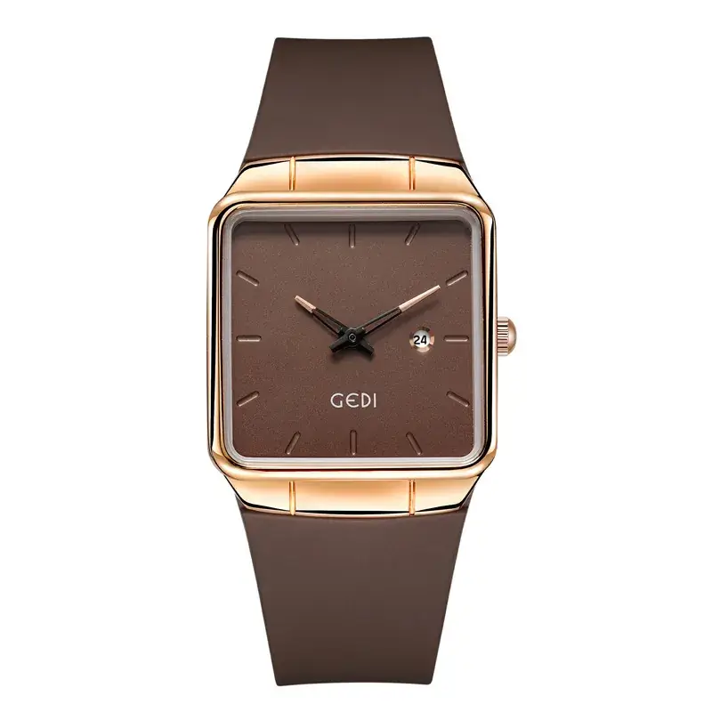 Women's Gedi Silicone Quartz Watch with Large Plate & Calendar