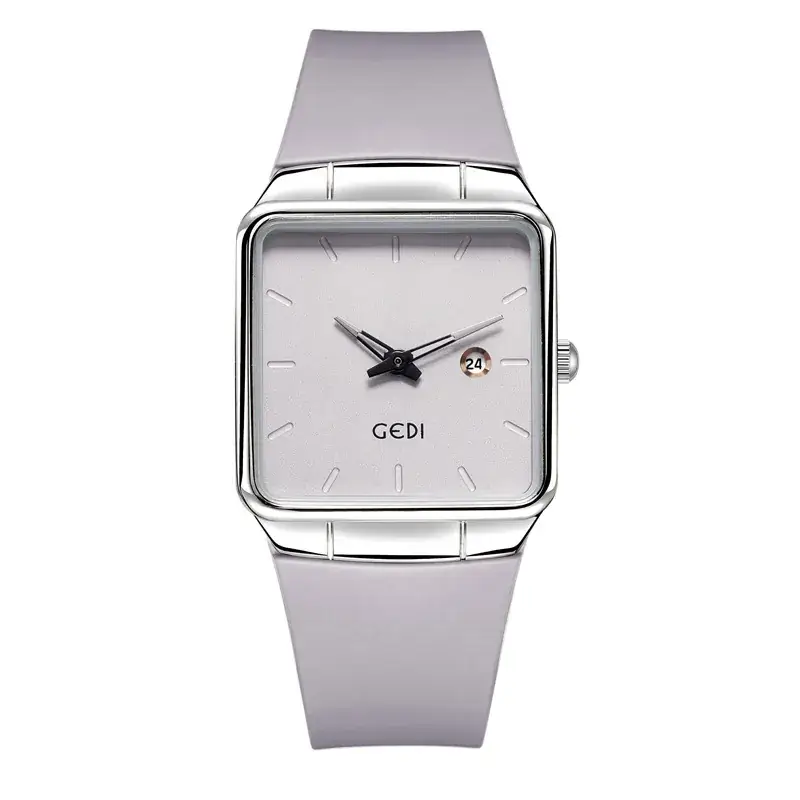 Women's Gedi Silicone Quartz Watch with Large Plate & Calendar