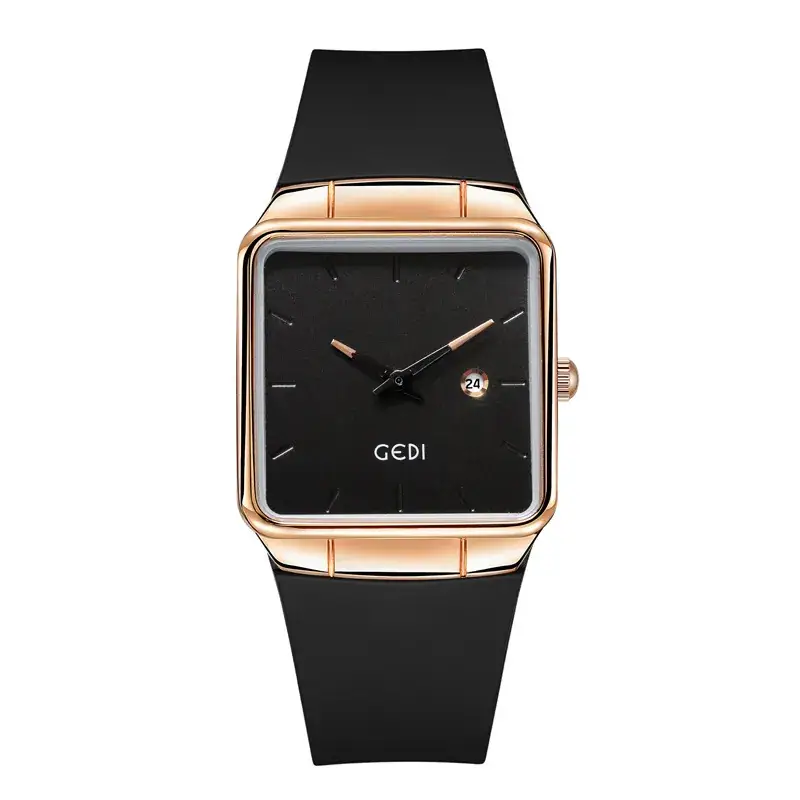 Women's Gedi Silicone Quartz Watch with Large Plate & Calendar