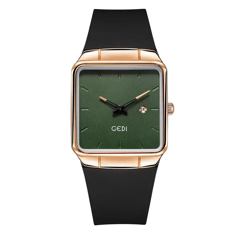 Women's Gedi Silicone Quartz Watch with Large Plate & Calendar