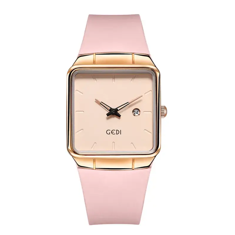Women's Gedi Silicone Quartz Watch with Large Plate & Calendar