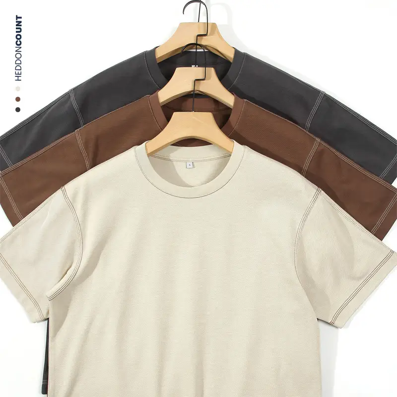 Dengjue Men's Color-Block Twill T-Shirt Short Sleeve 2026 - Image 8