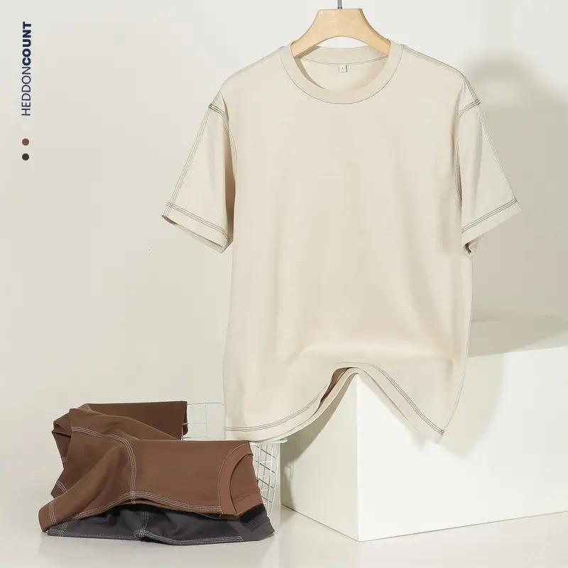 Dengjue Men's Color-Block Twill T-Shirt Short Sleeve 2026 - Image 11