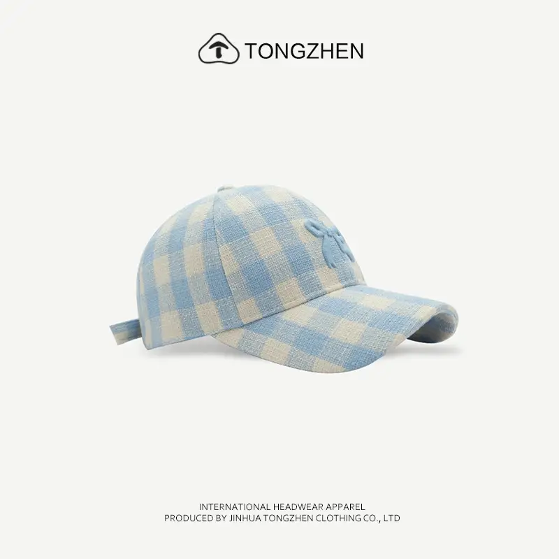 Women's Pink Plaid Embroidered Baseball Cap — feature 6