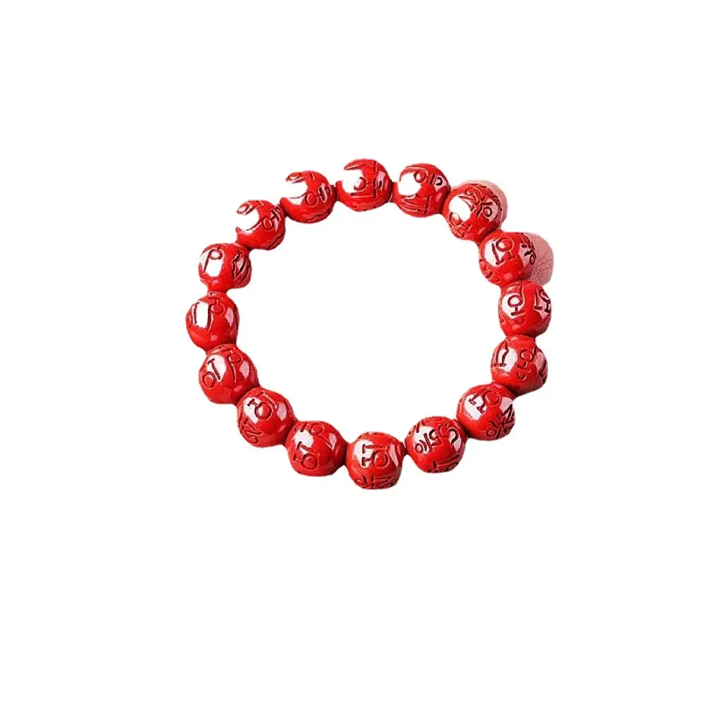 Red Imperial Sand Buddha Beads Bracelet for Men Women - Image 8