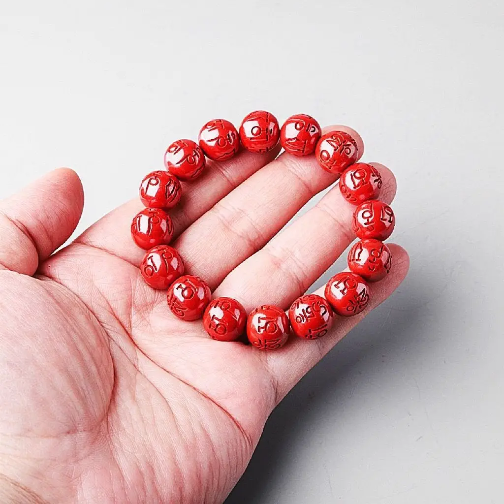 Red Imperial Sand Buddha Beads Bracelet for Men Women — feature 4