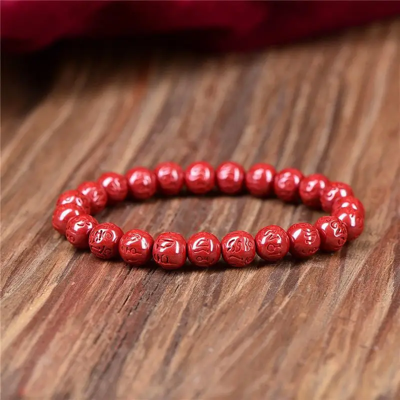 Red Imperial Sand Buddha Beads Bracelet for Men Women - Image 2