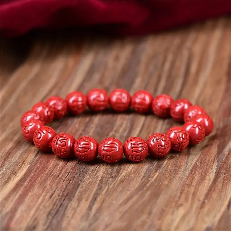 Red Imperial Sand Buddha Beads Bracelet for Men Women - Image 3