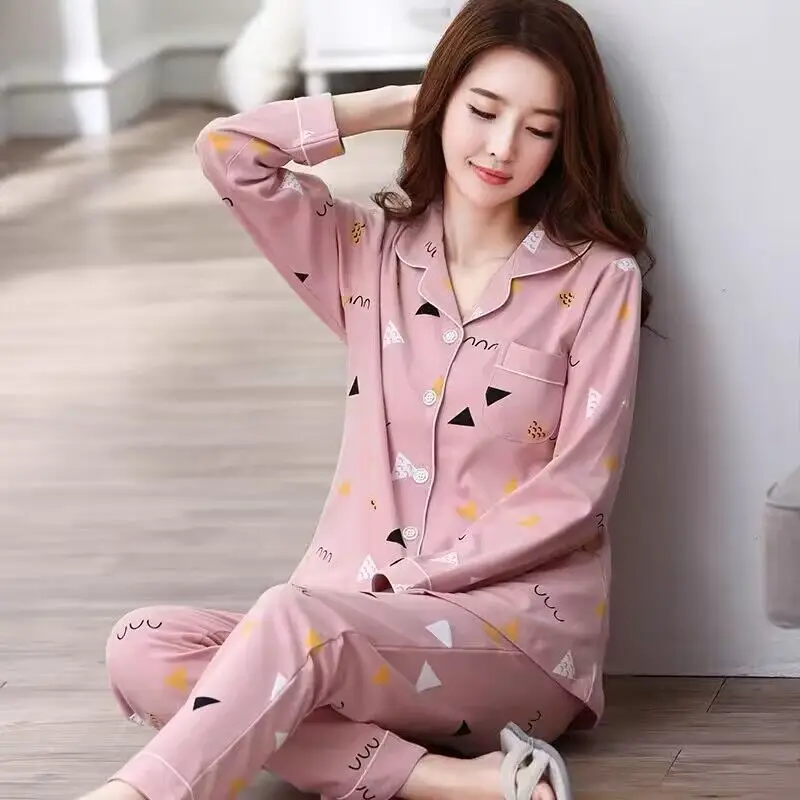 Pajamas women's spring and autumn 100% cotton long sleeve thin 2023 new spring and summer high-grade home wear suit