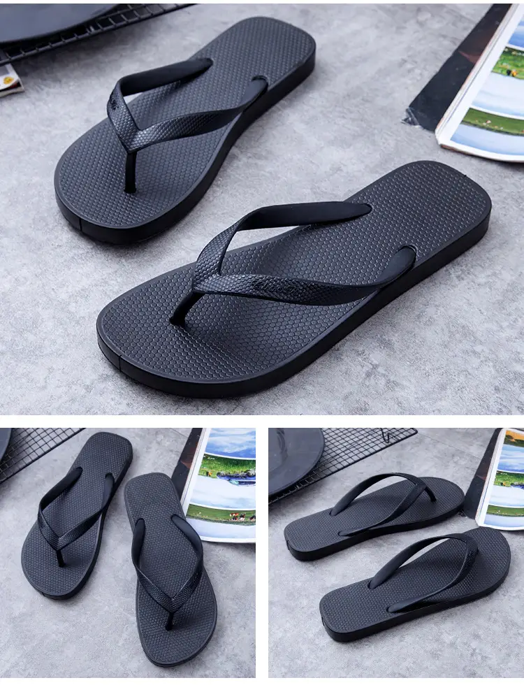 Spring, autumn and summer casual men's comfortable personalized plastic flip flops daily outdoor beach PVC flat heel sandals — feature 22