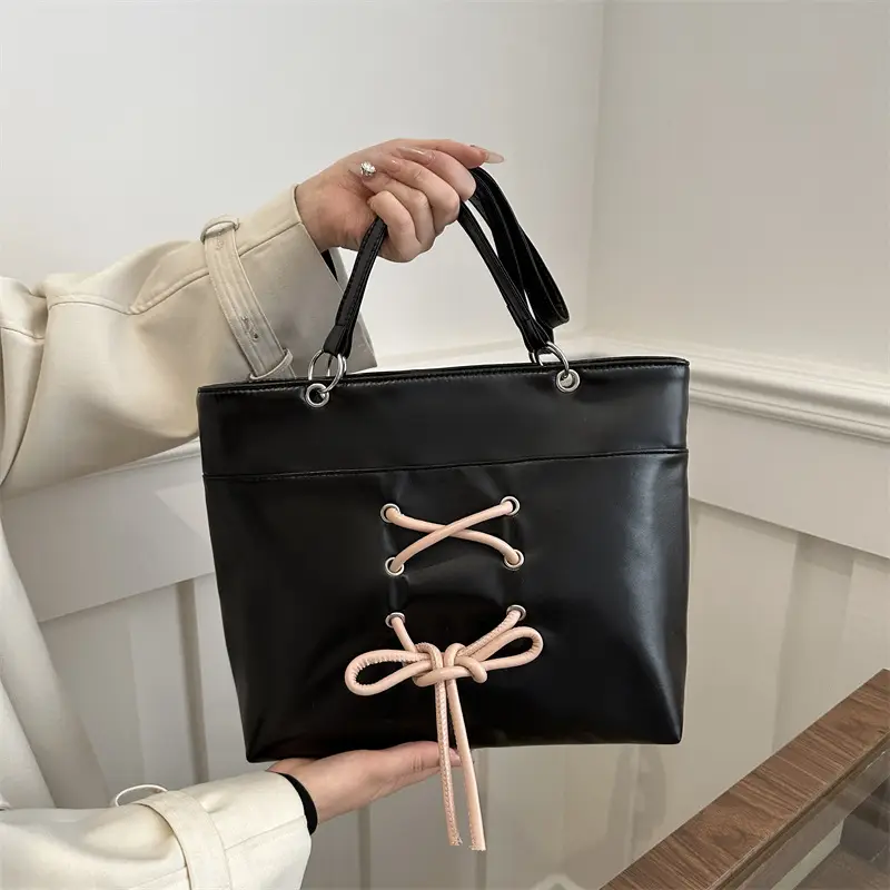 Women's Beige Pink Butterfly Embroidered Tote Bag
