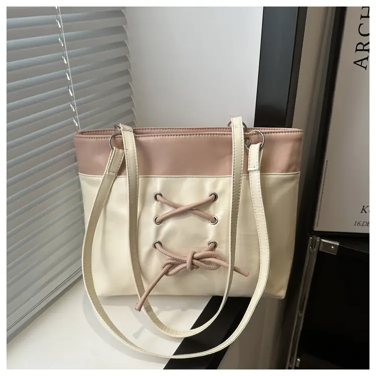 Women's Beige Pink Butterfly Embroidered Tote Bag — feature 23
