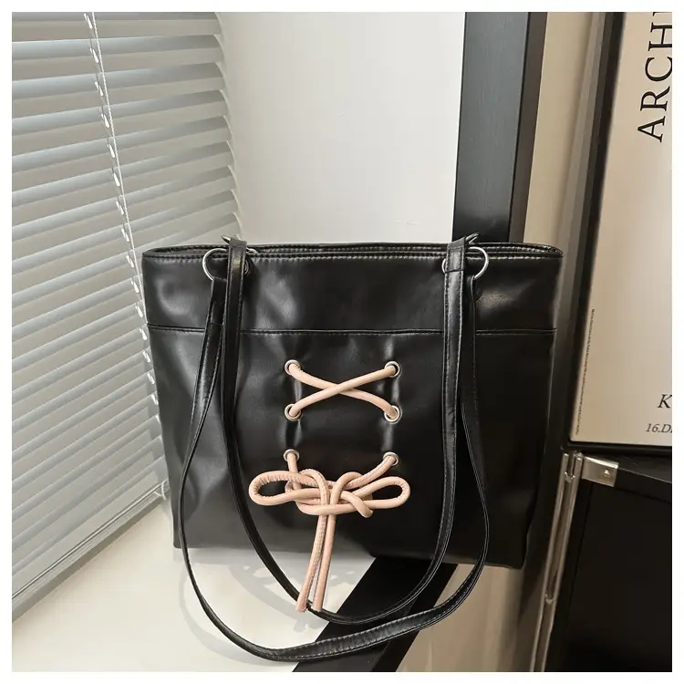 Women's Beige Pink Butterfly Embroidered Tote Bag — feature 24