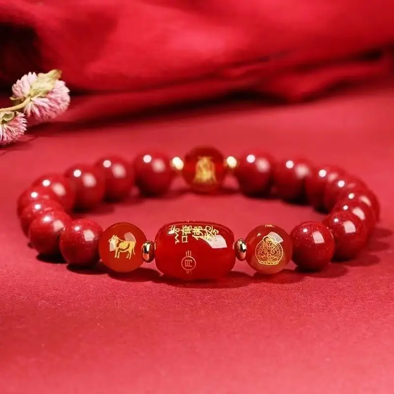 2024 Cinnabar Dragon Year Cuff Bracelet Purple Gold Gift - Image 15