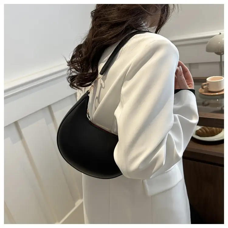 Crescent Underarm Bag for Women Beige Shoulder Crossbody — feature 24
