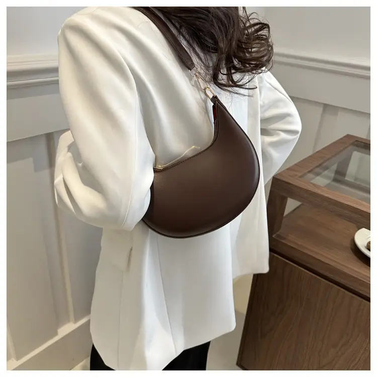 Crescent Underarm Bag for Women Beige Shoulder Crossbody — feature 25