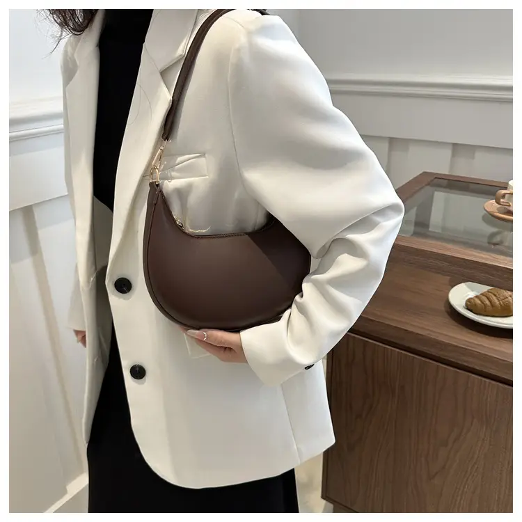 Crescent Underarm Bag for Women Beige Shoulder Crossbody — feature 26