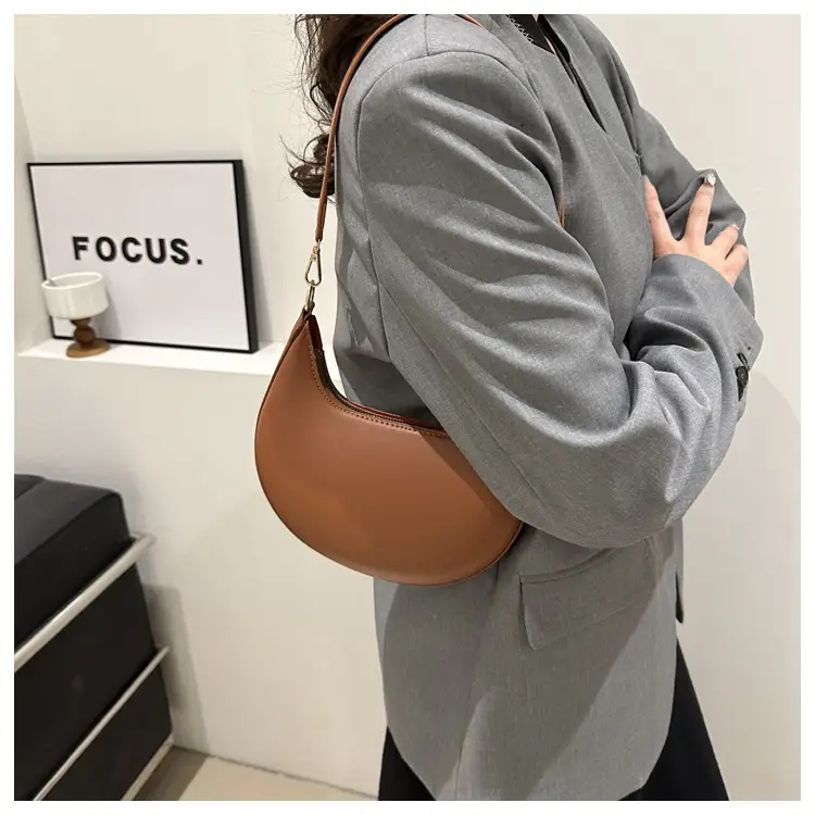 Crescent Underarm Bag for Women Beige Shoulder Crossbody — feature 30