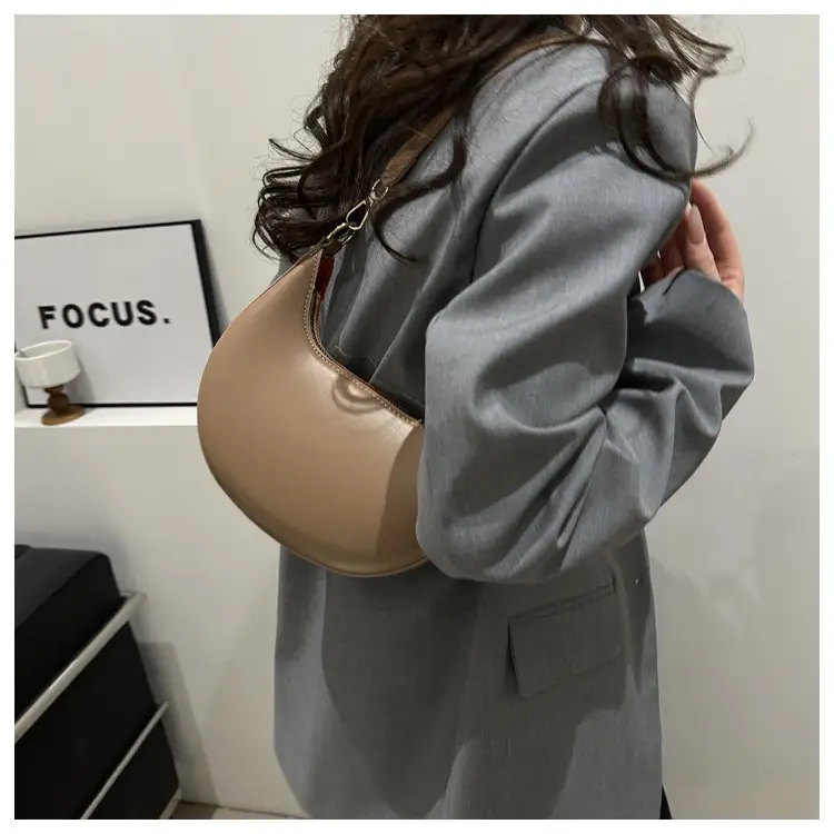 Crescent Underarm Bag for Women Beige Shoulder Crossbody — feature 31