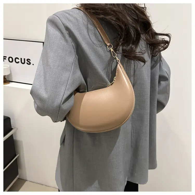 Crescent Underarm Bag for Women Beige Shoulder Crossbody — feature 32