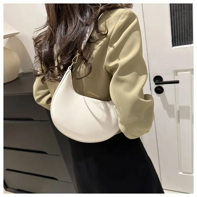 Crescent Underarm Bag for Women Beige Shoulder Crossbody — feature 33