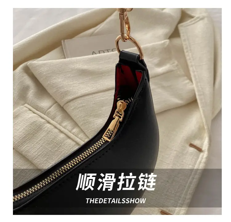 Crescent Underarm Bag for Women Beige Shoulder Crossbody — feature 5