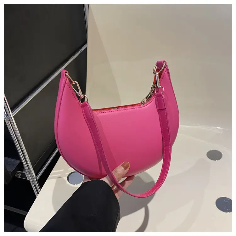 Crescent Underarm Bag for Women Beige Shoulder Crossbody - Image 7