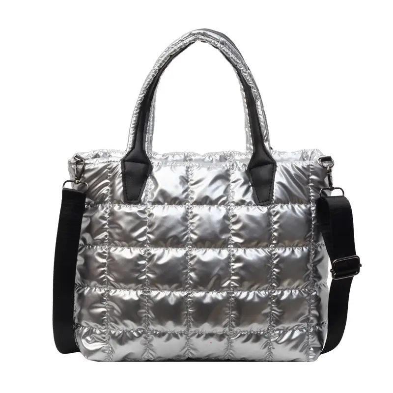 White Quilted Women's Shoulder Messenger Bag 2024