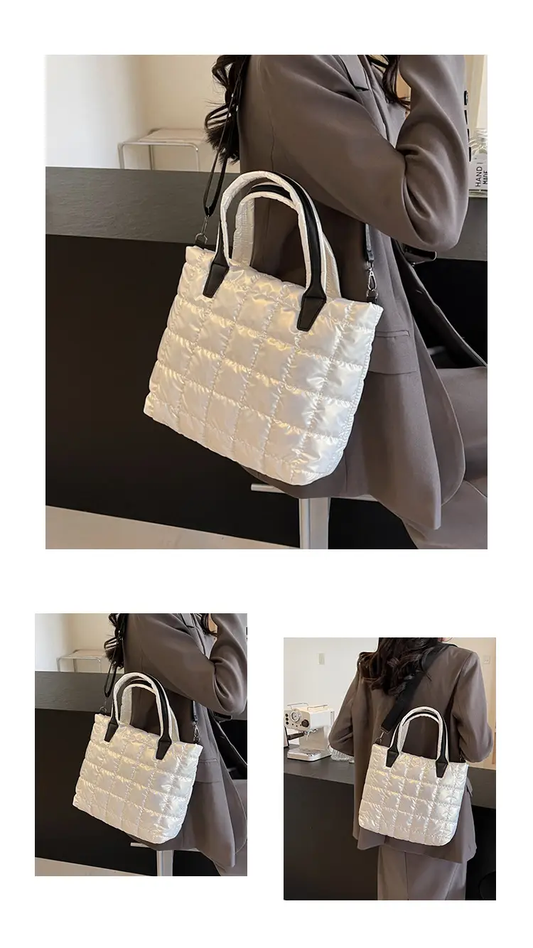 White Quilted Women's Shoulder Messenger Bag 2024 — feature 36