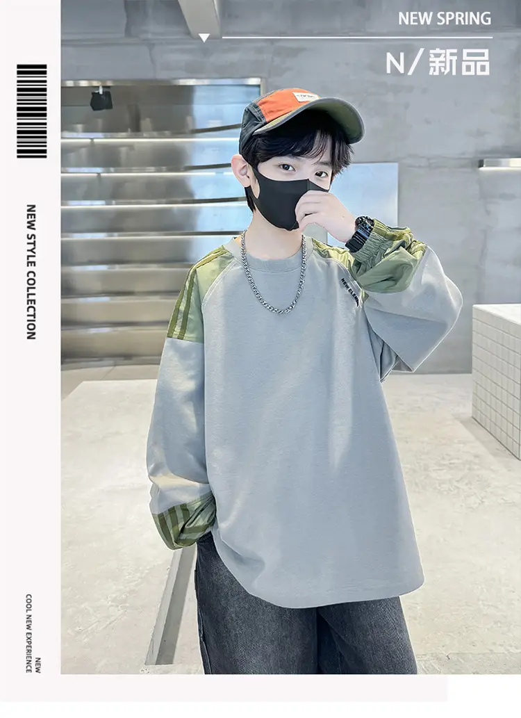 Boys Long Sleeve T-Shirt Light Blue 2025 — feature 1
