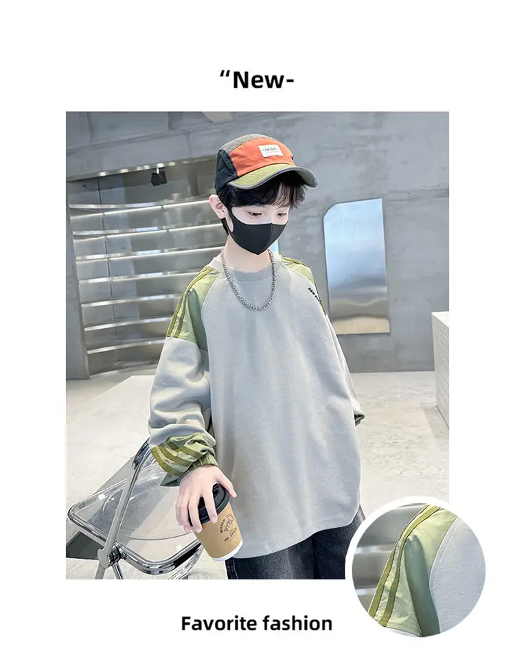 Boys Long Sleeve T-Shirt Light Blue 2025 — feature 10