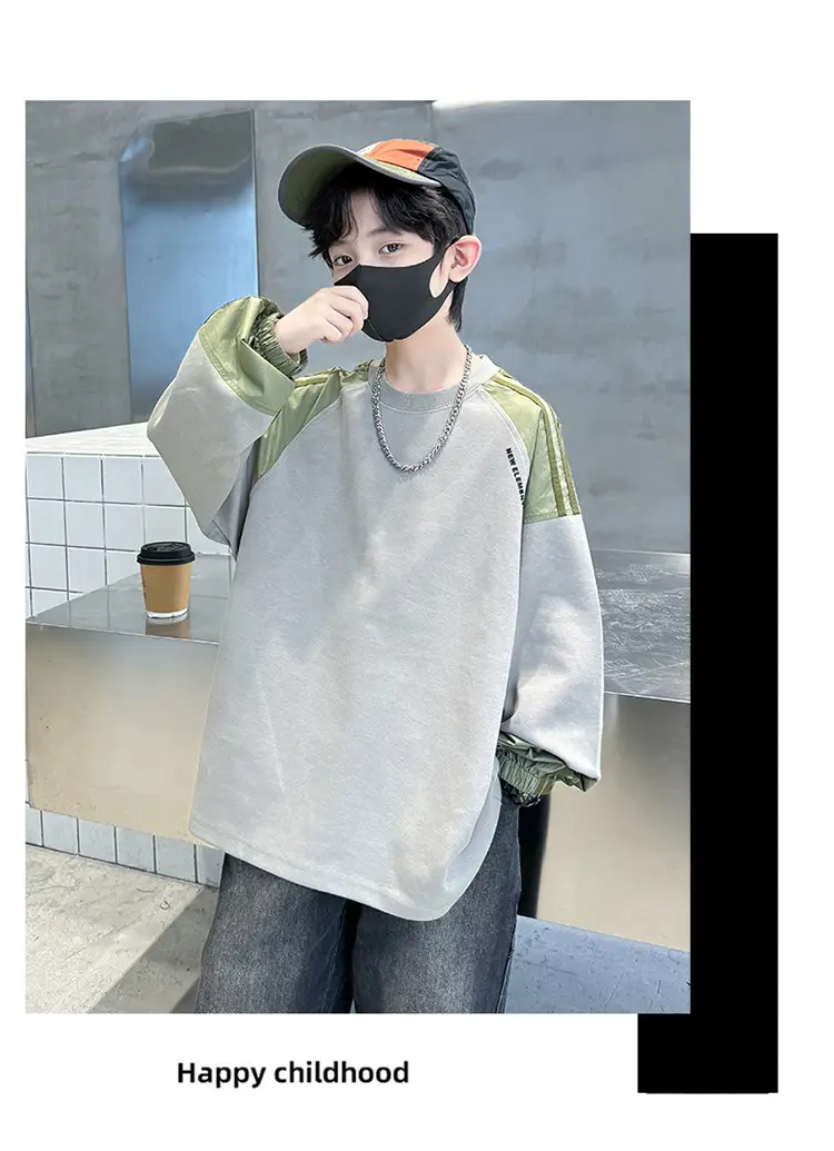 Boys Long Sleeve T-Shirt Light Blue 2025 — feature 12