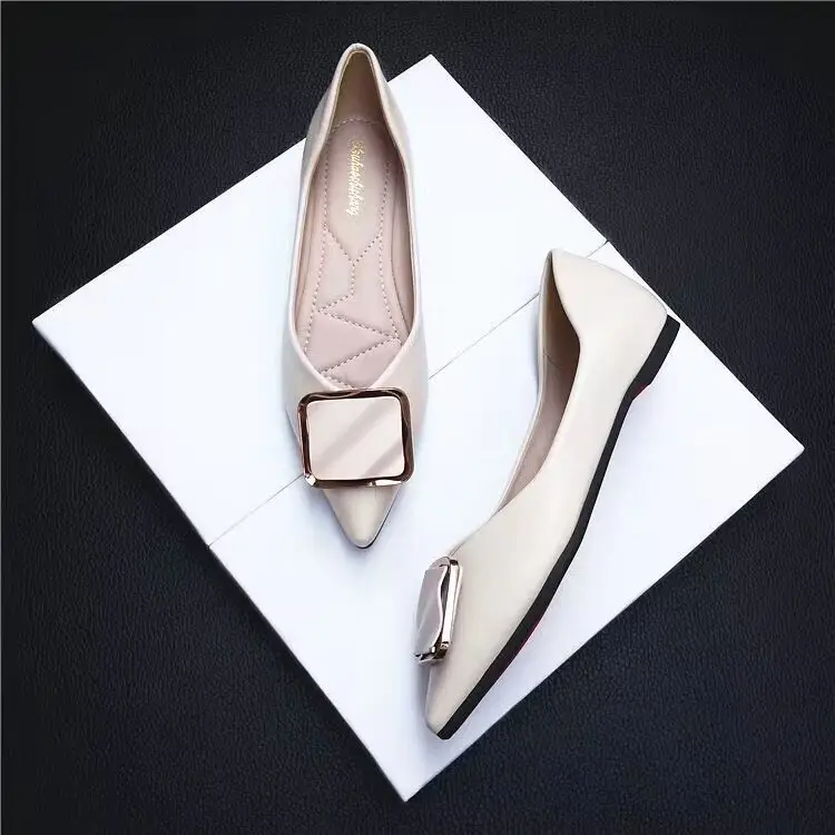 Spring new shoes all-match flat single-layer shoes for women pointed-toe Internet celebrity shallow mouth fashion cutting-edge pumps soft bottom peas shoes for women — feature 5