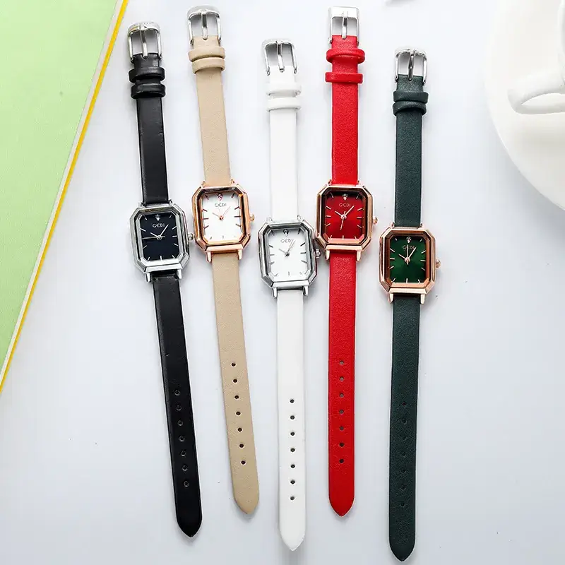 Women's White Strap Quartz Watch with Square Face - Image 10