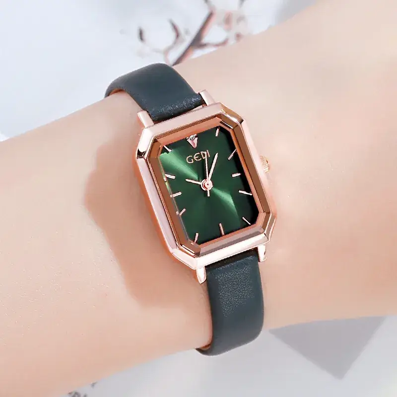 Women's White Strap Quartz Watch with Square Face - Image 2