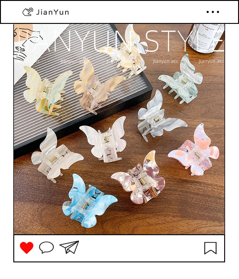 Acrylic Butterfly Hair Clip for Women Elegant Sweet Accessories — feature 2