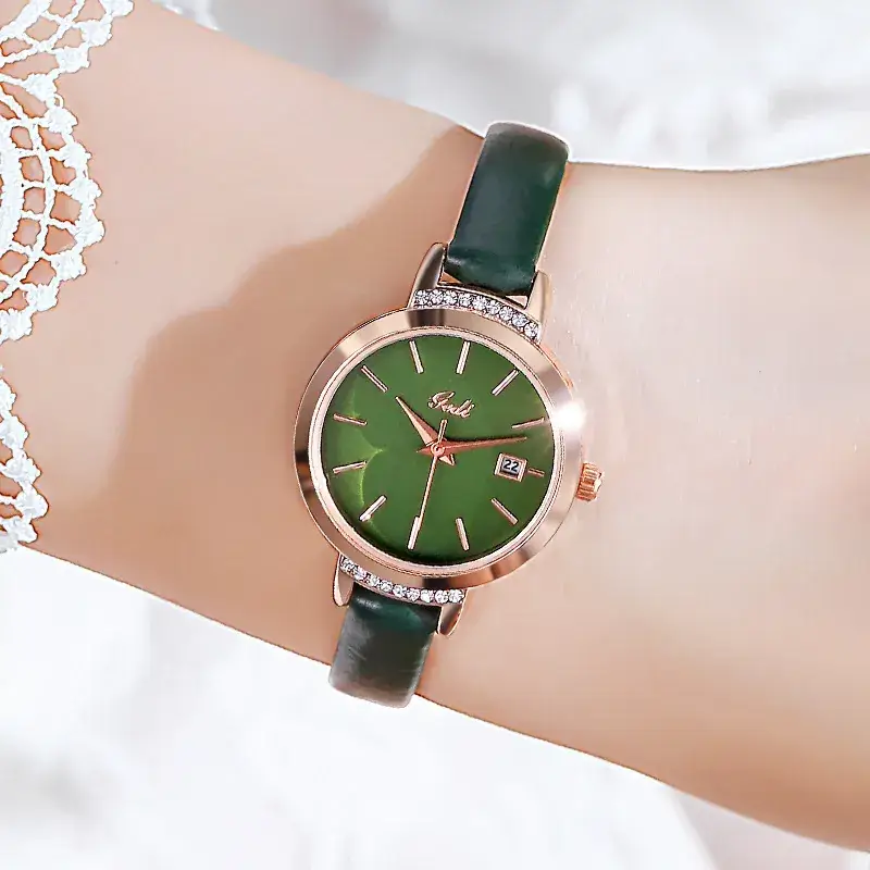 Women's Quartz Watch with Crystal Band & Rose Gold Dial - Image 6