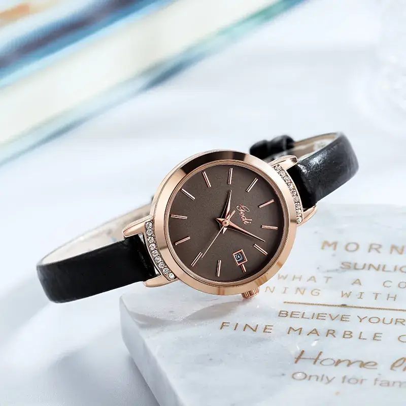 Women's Quartz Watch with Crystal Band & Rose Gold Dial - Image 7