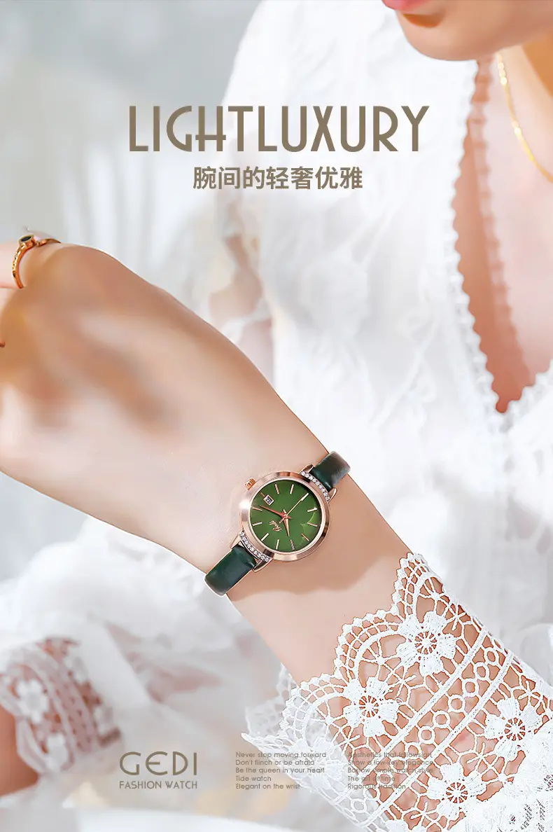 Women's Quartz Watch with Crystal Band & Rose Gold Dial — feature 1