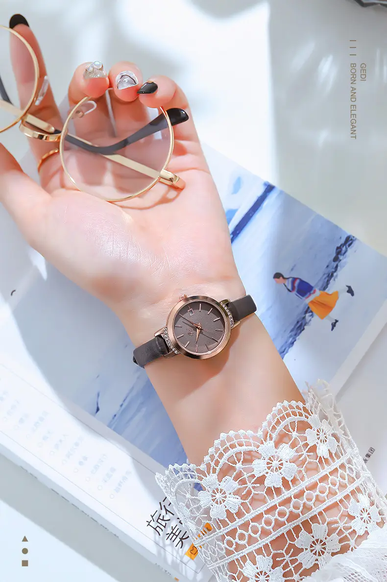 Women's Quartz Watch with Crystal Band & Rose Gold Dial — feature 5