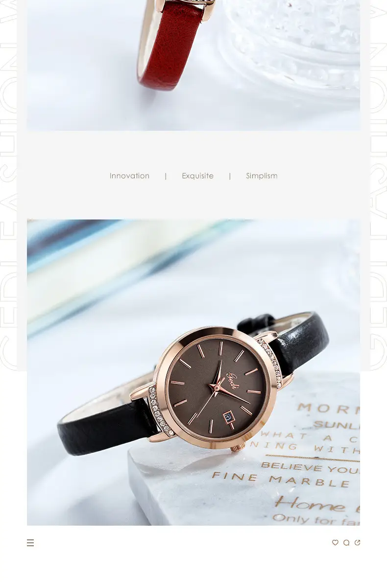 Women's Quartz Watch with Crystal Band & Rose Gold Dial — feature 8