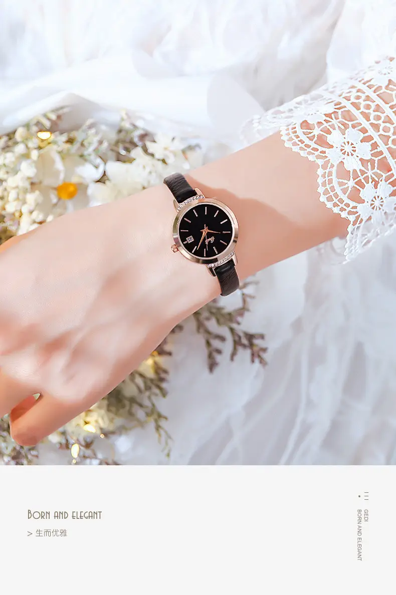 Women's Quartz Watch with Crystal Band & Rose Gold Dial — feature 9