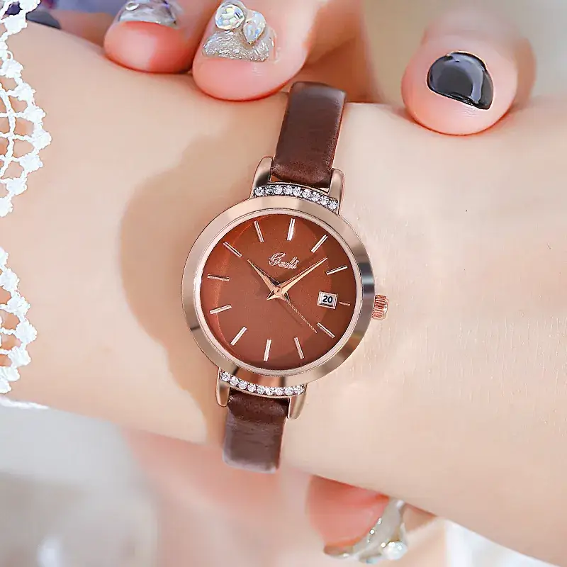 Women's Quartz Watch with Crystal Band & Rose Gold Dial - Image 2