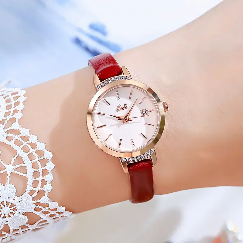 Women's Quartz Watch with Crystal Band & Rose Gold Dial - Image 4