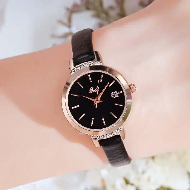 Women's Quartz Watch with Crystal Band & Rose Gold Dial - Image 5