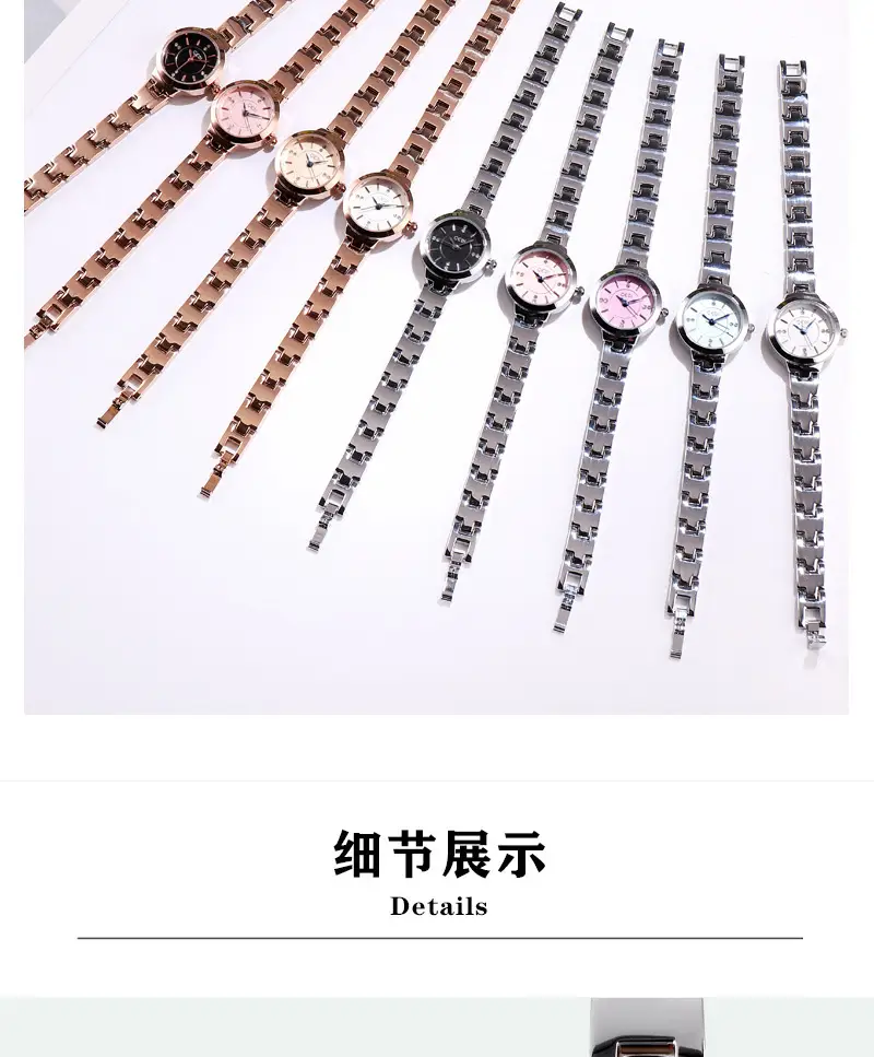 Women's Elegant Quartz Watch with Diamond-Embedded Bracelet — feature 7