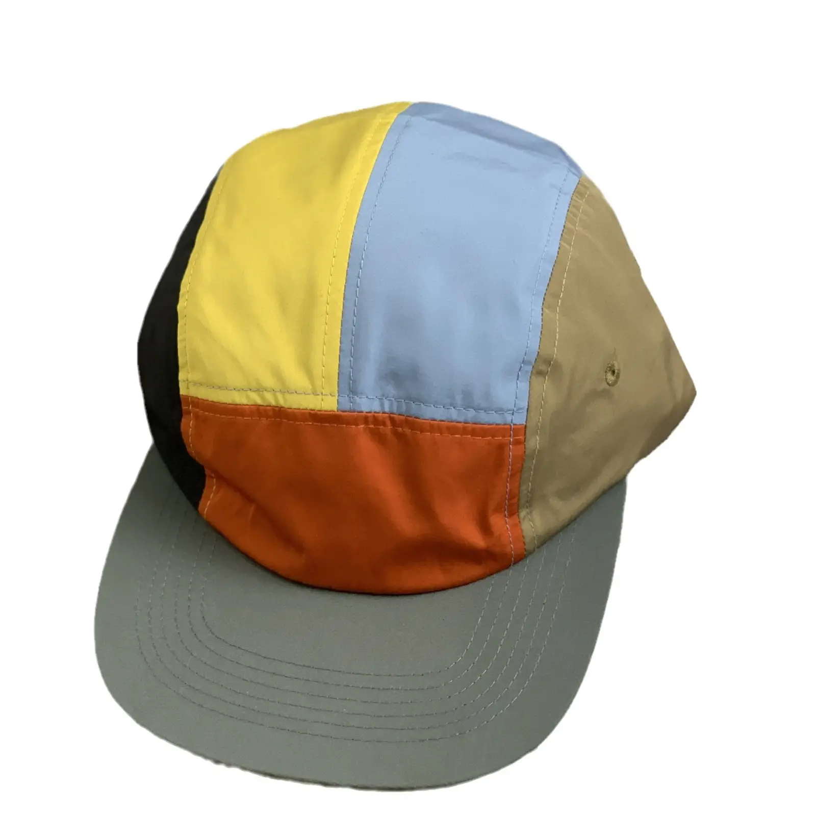 American Retro Green Blue Peaked Hat with Flat Brim - Image 7
