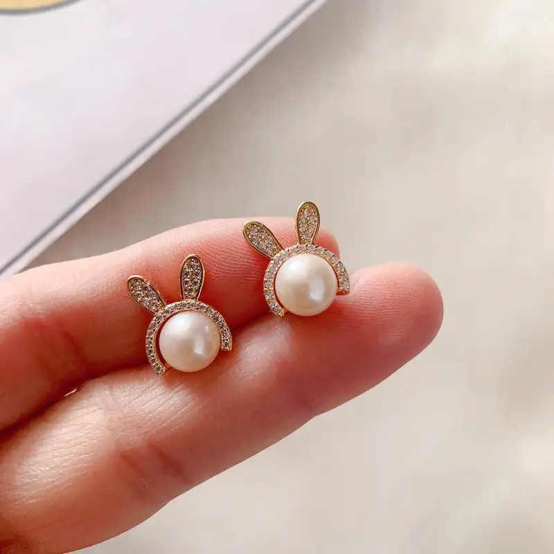 Korean Style Pearl Bug Earrings with Zircon — feature 12