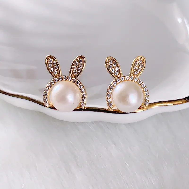Korean Style Pearl Bug Earrings with Zircon — feature 6