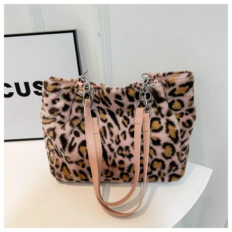 Leopard Print Plush Shoulder Bag Women Large Capacity — feature 11